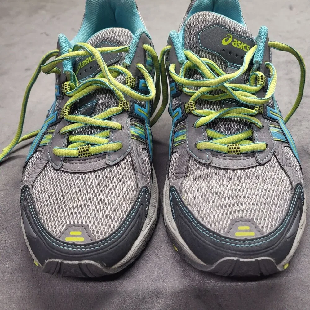 ASICS Gel-Venture 5 Running Shoes Womens Sz 8.5 T5N9N Grey Turquoise Lime